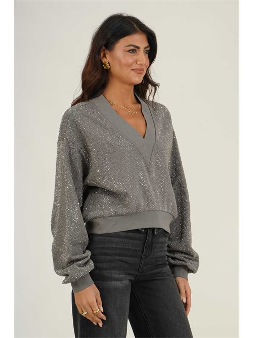 Felpa Callion con crystalli Twenty Fourhaitch | CALLIONGRIGIO